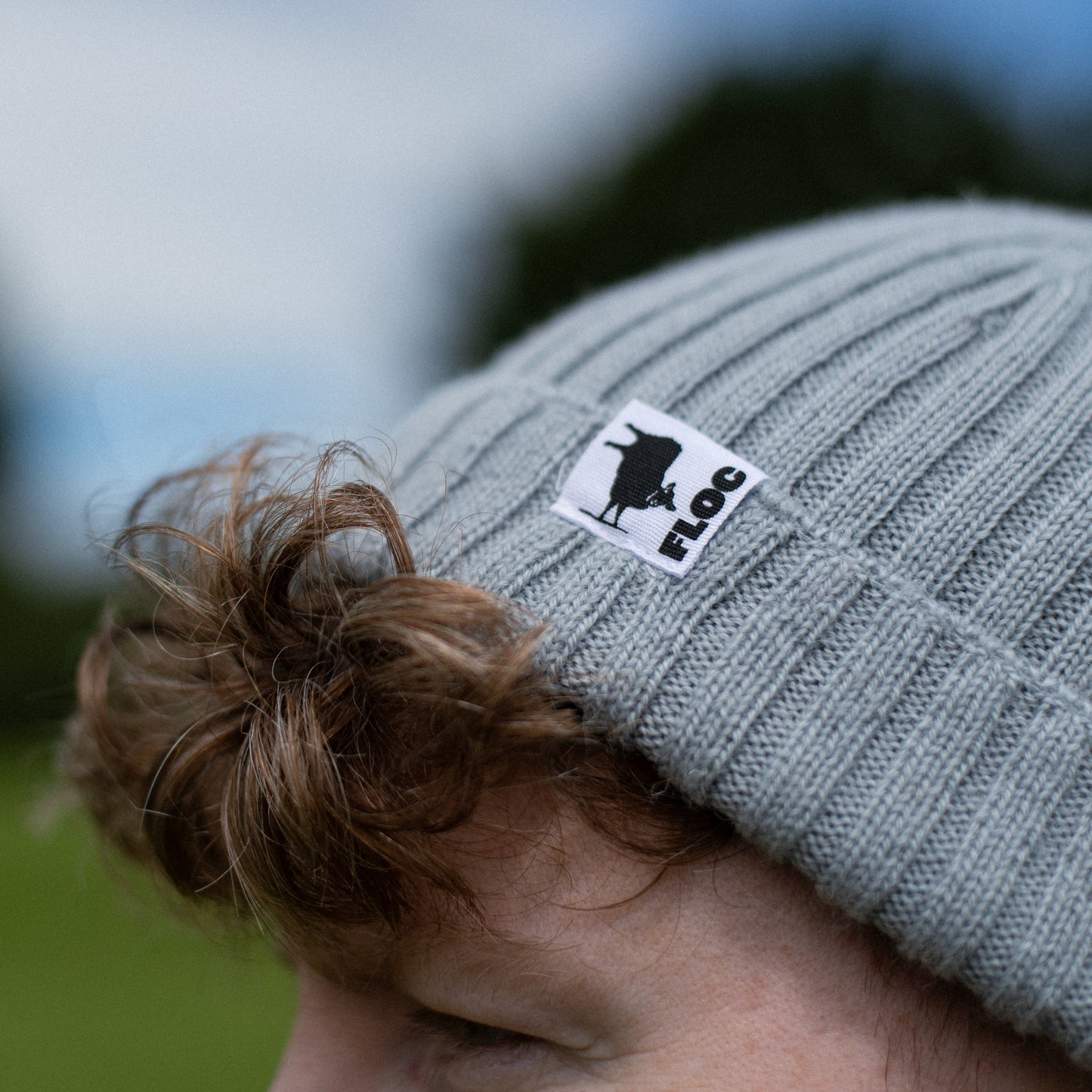 WOOL RIBBED BEANIE - SILVER SKIES