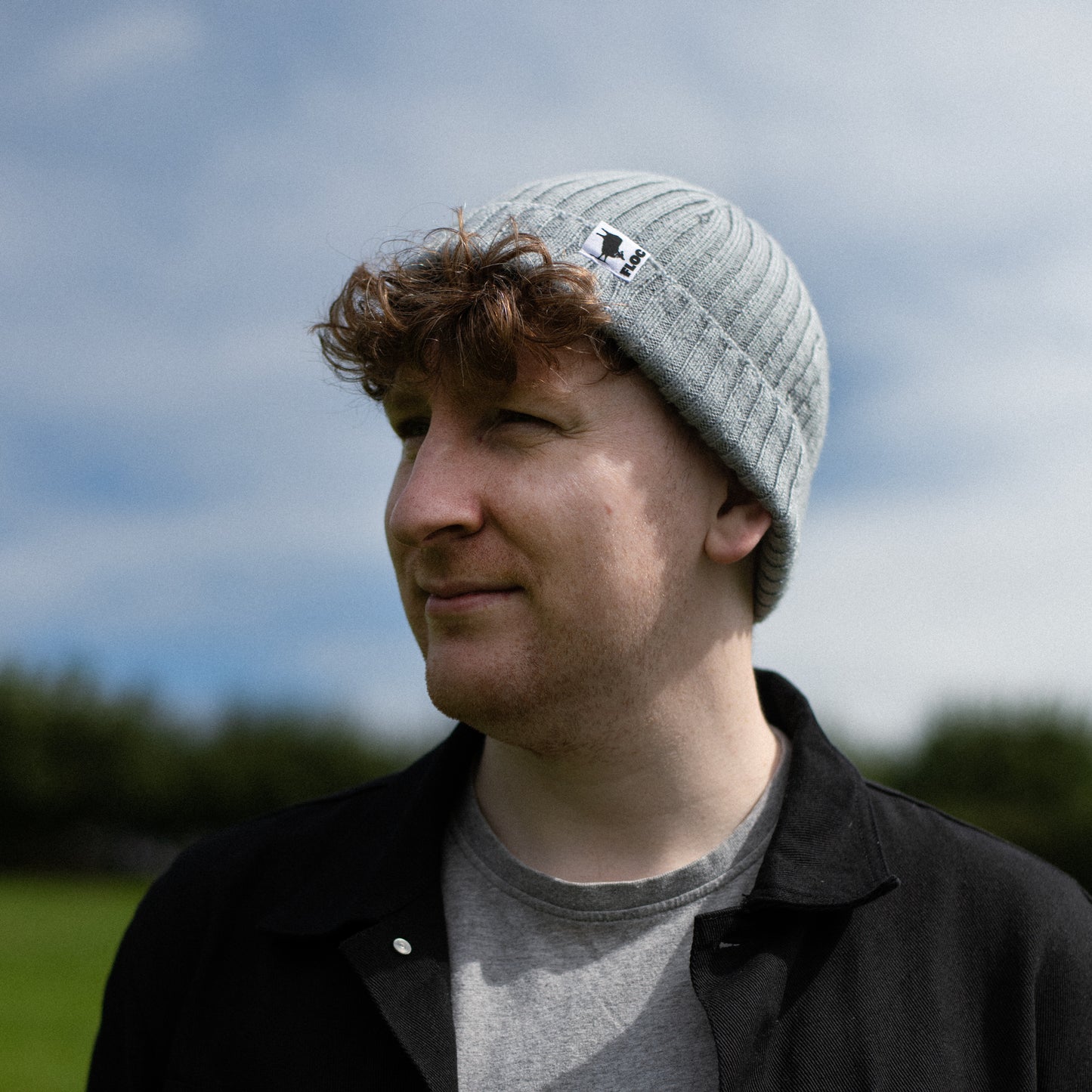 WOOL RIBBED BEANIE - SILVER SKIES
