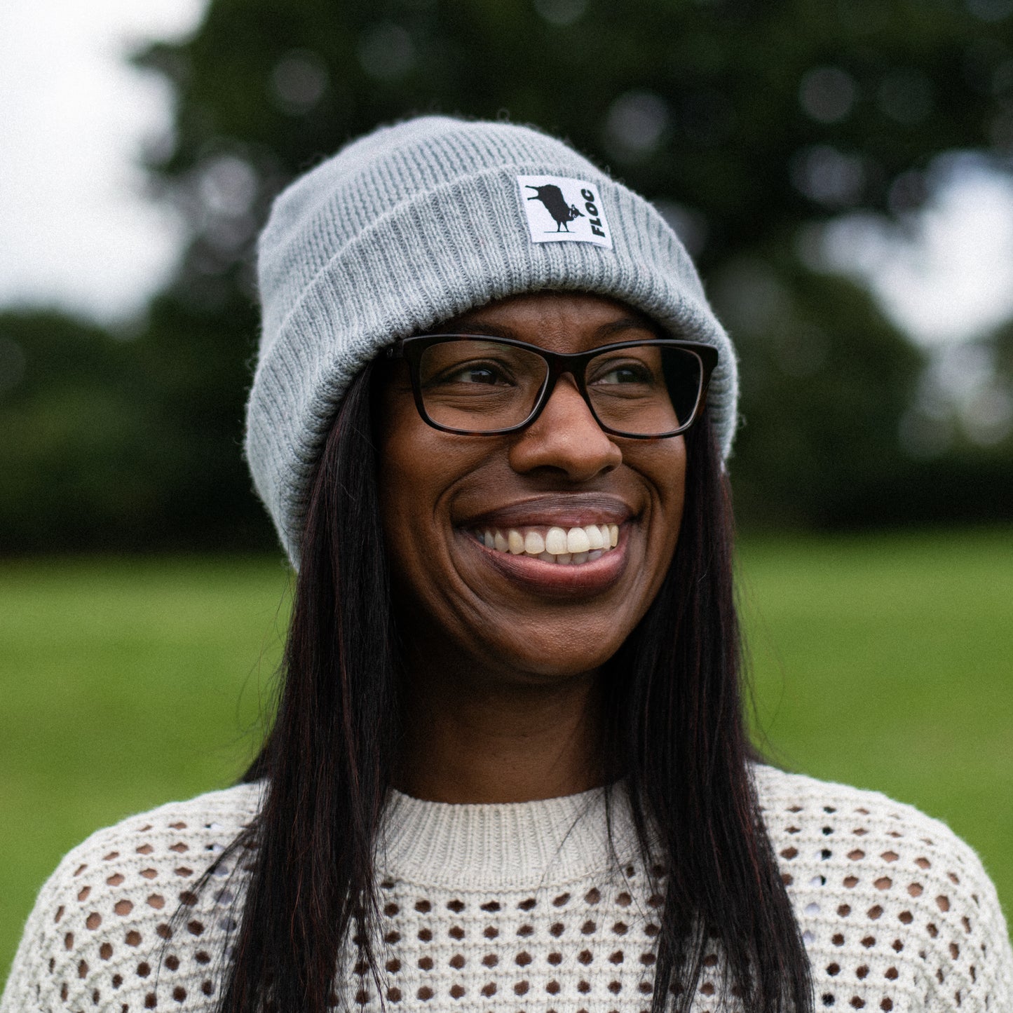 DOUBLE CUFF BEANIE - SILVER SKIES