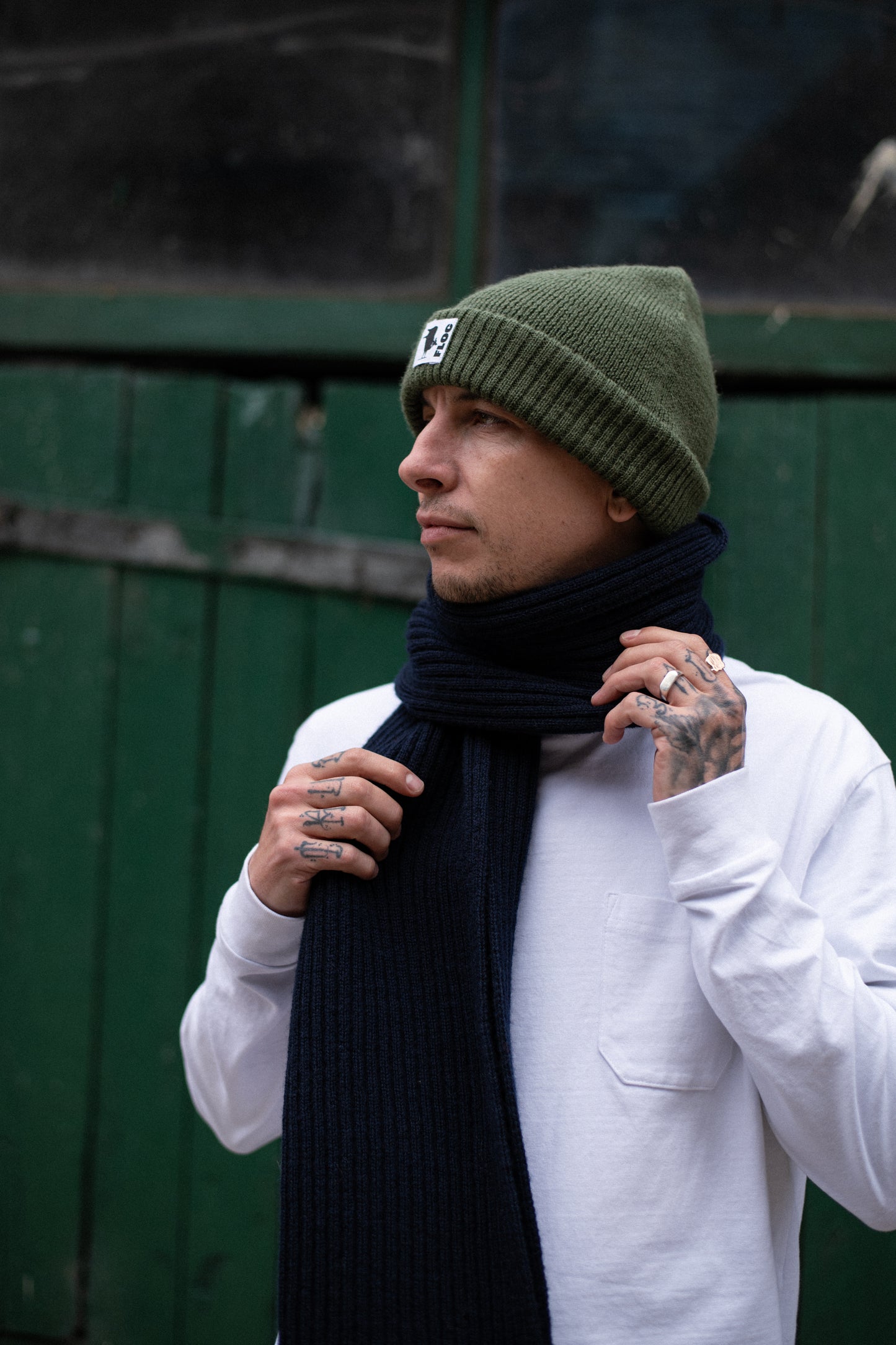 DOUBLE CUFF BEANIE - FROSTED SAGE