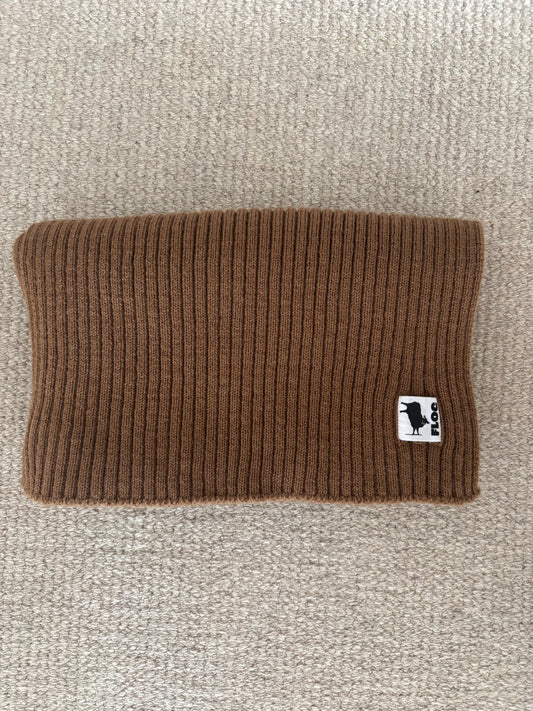 LUXURY KNITTED SCARF - NUTMEG