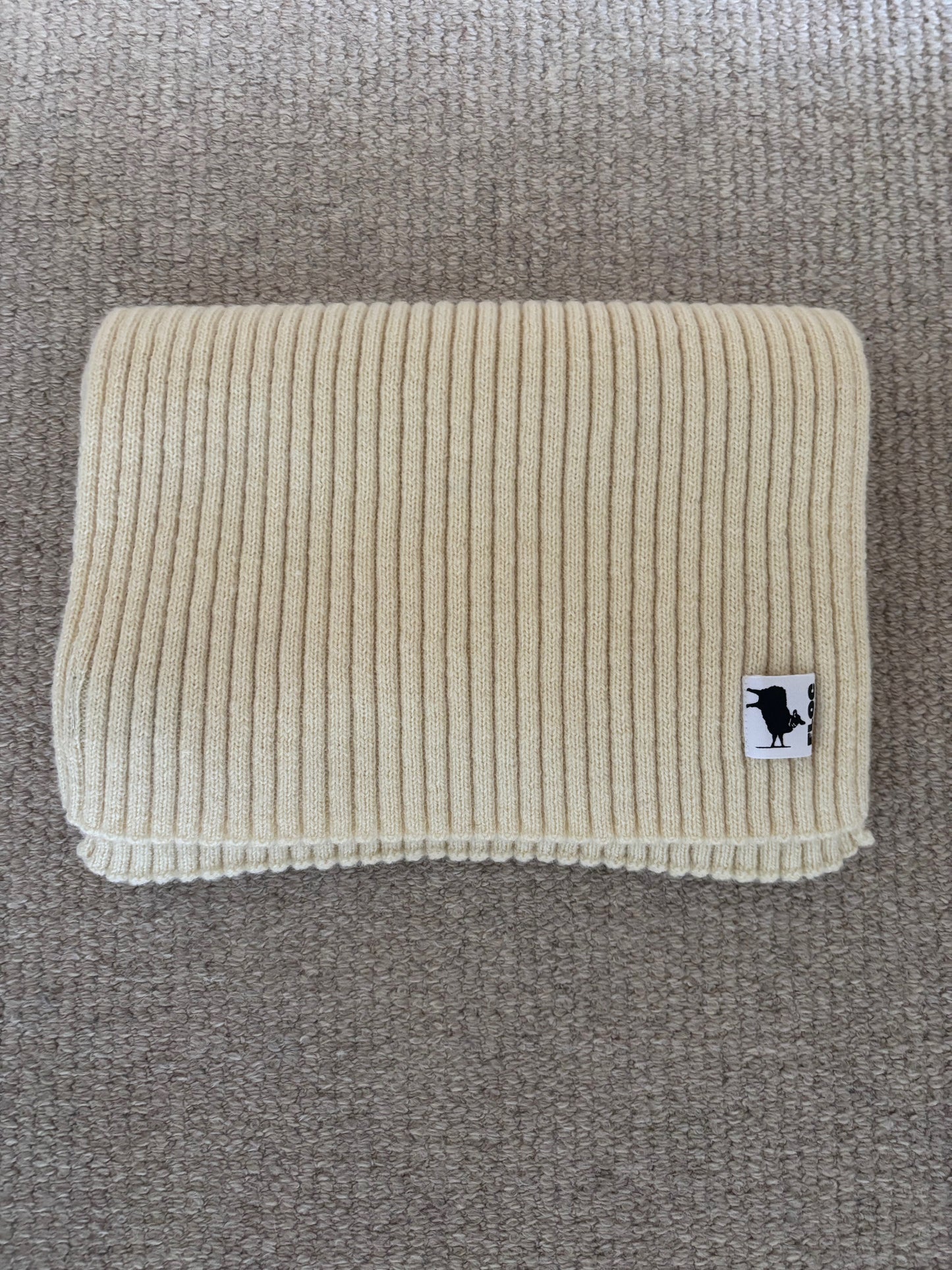 LUXURY KNITTED SCARF - ECRU