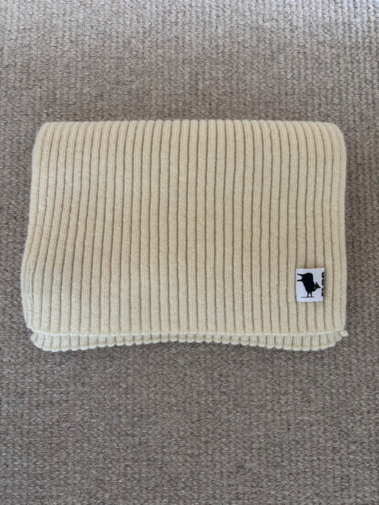 LUXURY KNITTED SCARF - ECRU
