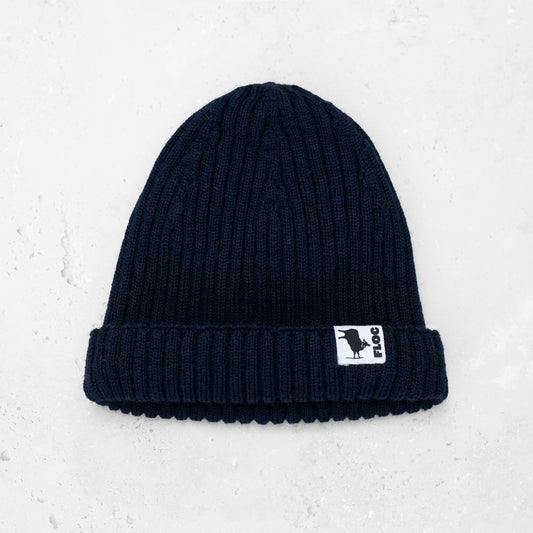 WOOL RIBBED BEANIE - PERFECT NAVY