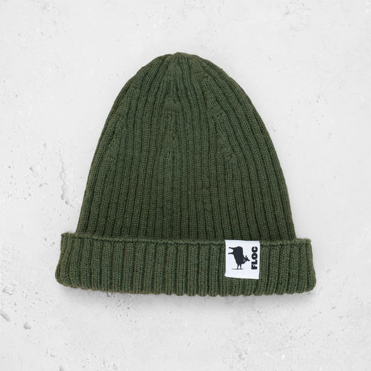 WOOL RIBBED BEANIE - FROSTED SAGE
