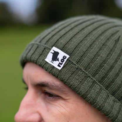 WOOL RIBBED BEANIE - FROSTED SAGE