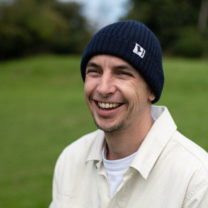 WOOL RIBBED BEANIE - PERFECT NAVY