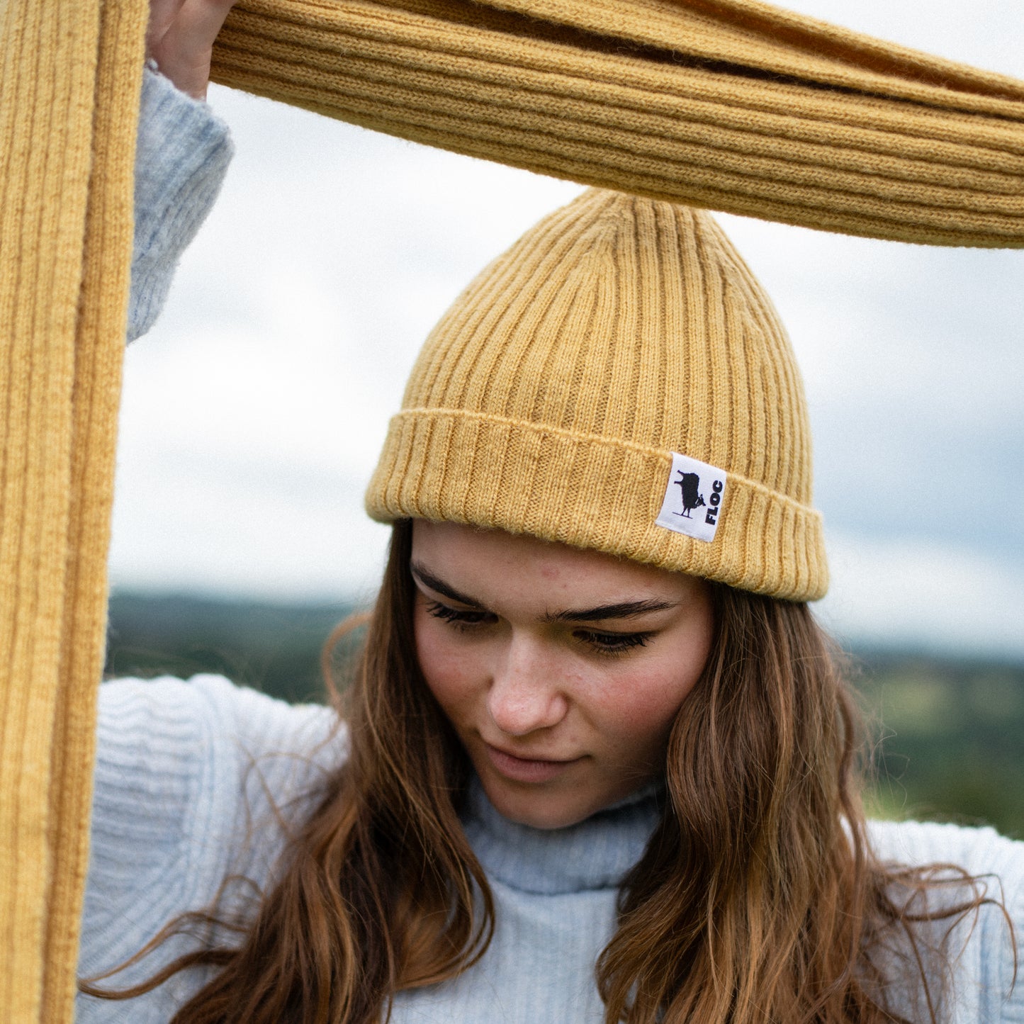 WOOL RIBBED BEANIE - BUTTER