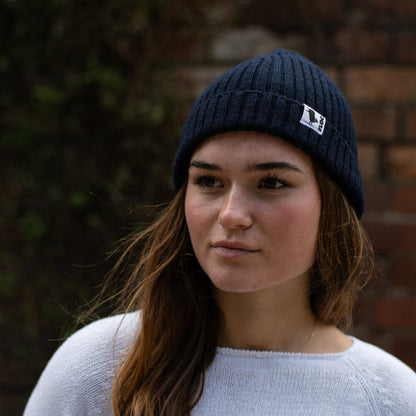 WOOL RIBBED BEANIE - PERFECT NAVY